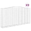 vidaXL kaarekujulised gabioonkorvid 9 tk, 400x50x200/220 cm, raud