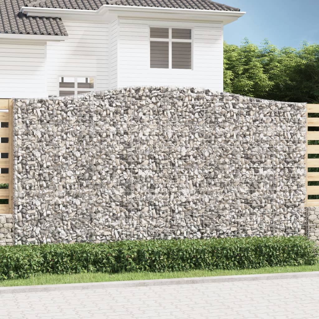 vida XL Gabionen mit Hochbogen 4 Stk. 400x 50x 220/240cm Verzinktes Eisen