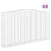 vidaXL kaarekujulised gabioonkorvid 8 tk, 400x50x220/240 cm, raud