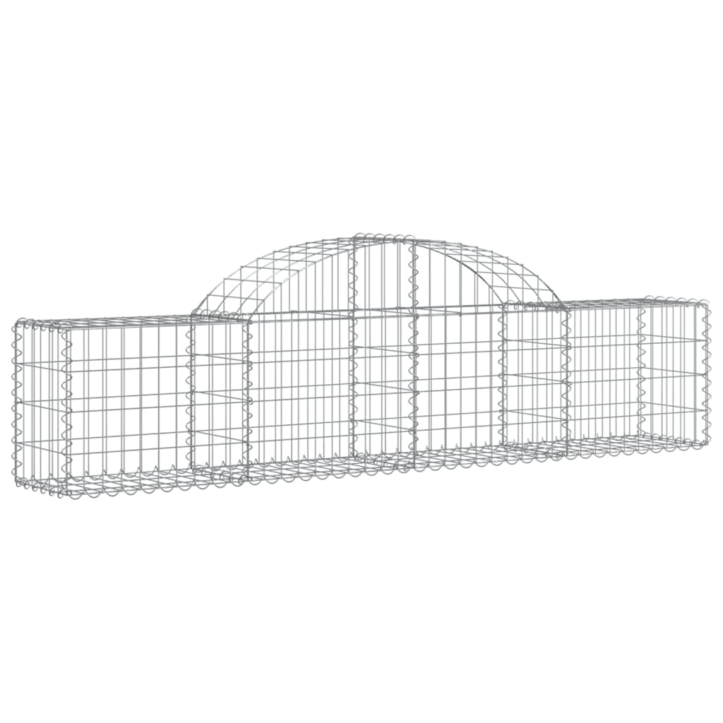 vidaXL 2 db íves horganyzott vas gabion kosár 200x30x40/60 cm