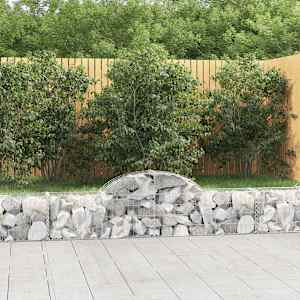 Obokane gabion košare 2 kosa 200x30x40/60 cm pocinkano železo
