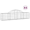 vidaXL kaarekujulised gabioonkorvid 4 tk, 200x30x40/60 cm, raud
