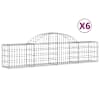 vidaXL kaarekujulised gabioonkorvid 6 tk, 200x30x40/60 cm, raud