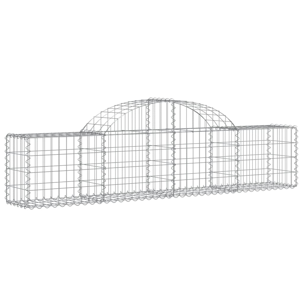 vidaXL Schanskorven 6 st gewelfd 200x30x40/60 cm gegalvaniseerd ijzer afbeelding