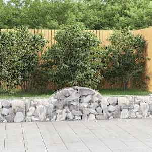 Obokane gabion košare 6 kosov 200x30x40/60 cm pocinkano železo
