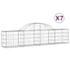 vidaXL kaarekujulised gabioonkorvid 7 tk, 200x30x40/60 cm, raud