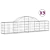 vidaXL kaarekujulised gabioonkorvid 9 tk, 200x30x40/60 cm, raud