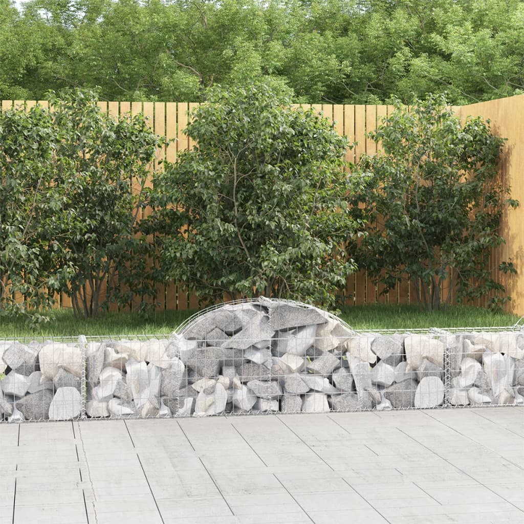 vidaXL Coșuri gabion arcuite 9 buc, 200x30x40/60 cm, fier galvanizat