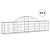vidaXL kaarekujulised gabioonkorvid 12 tk, 200x30x40/60 cm, raud