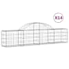 vidaXL kaarekujulised gabioonkorvid 14 tk, 200x30x40/60 cm, raud