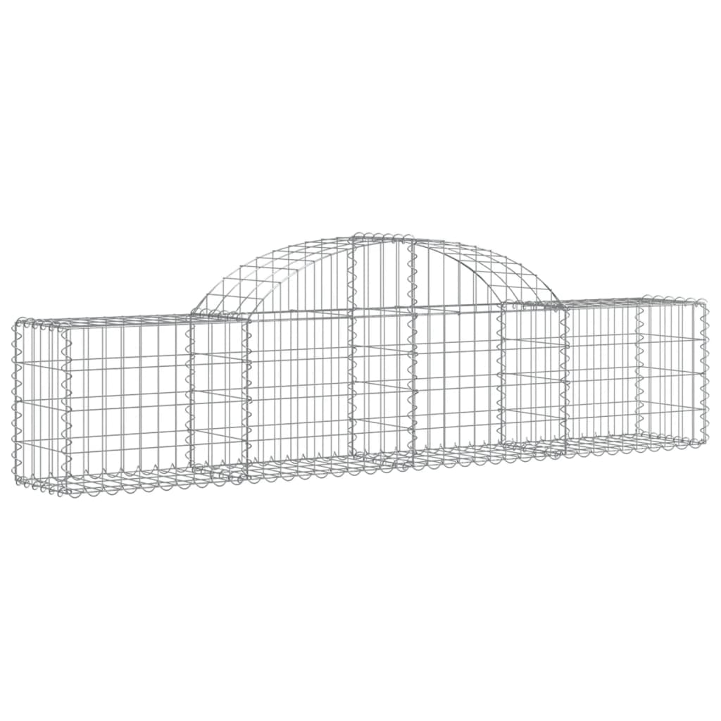 vidaXL Schanskorven 18 st gewelfd 200x30x40/60 cm gegalvaniseerd ijzer afbeelding
