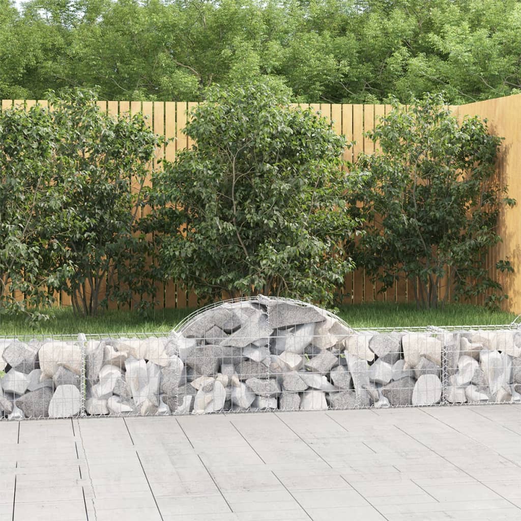 vida XL Gabionen mit Hochbogen 18 Stk. 200x 30x 40/60 cm Verzinktes Eisen