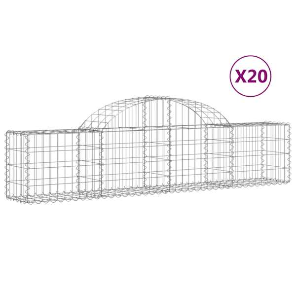 vidaXL kaarekujulised gabioonkorvid 20 tk, 200x30x40/60 cm, raud