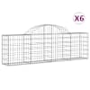 vidaXL kaarekujulised gabioonkorvid 6 tk, 200x30x60/80 cm, raud