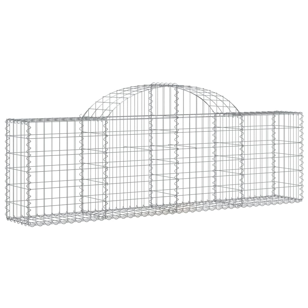 vidaXL 12 db íves horganyzott vas gabion kosár 200x30x60/80 cm