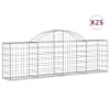vidaXL kaarekujulised gabioonkorvid 25 tk, 200x30x60/80 cm, raud