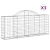 vidaXL kaarekujulised gabioonkorvid 3 tk, 200x30x80/100 cm, raud