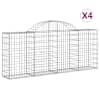 vidaXL kaarekujulised gabioonkorvid 4 tk, 200x30x80/100 cm, raud