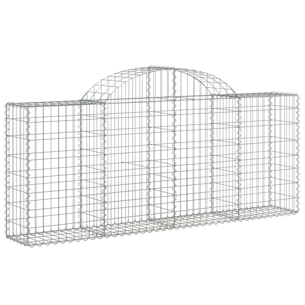 vidaXL 4 db íves horganyzott vas gabion kosár 200x30x80/100 cm
