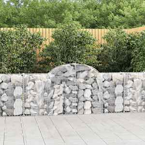 Obokane gabion košare 4 kosi 200x30x80/100 cm pocinkano železo