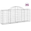 vidaXL kaarekujulised gabioonkorvid 6 tk, 200x30x80/100 cm, raud