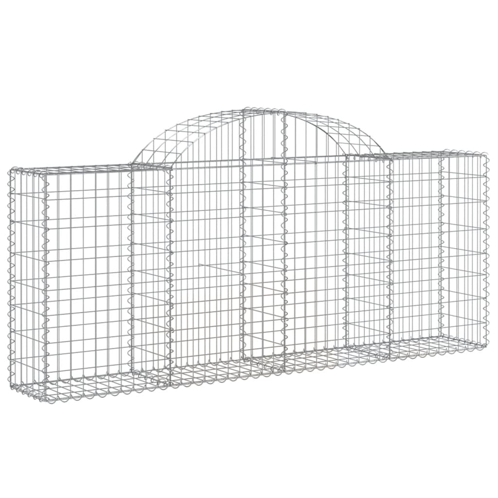 vidaXL Schanskorven 6 st gewelfd 200x30x80/100 cm gegalvaniseerd ijzer afbeelding