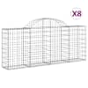 vidaXL kaarekujulised gabioonkorvid 8 tk, 200x30x80/100 cm, raud