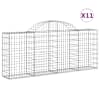 vidaXL kaarekujulised gabioonkorvid 11 tk, 200x30x80/100 cm, raud