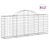 vidaXL kaarekujulised gabioonkorvid 12 tk, 200x30x80/100 cm, raud