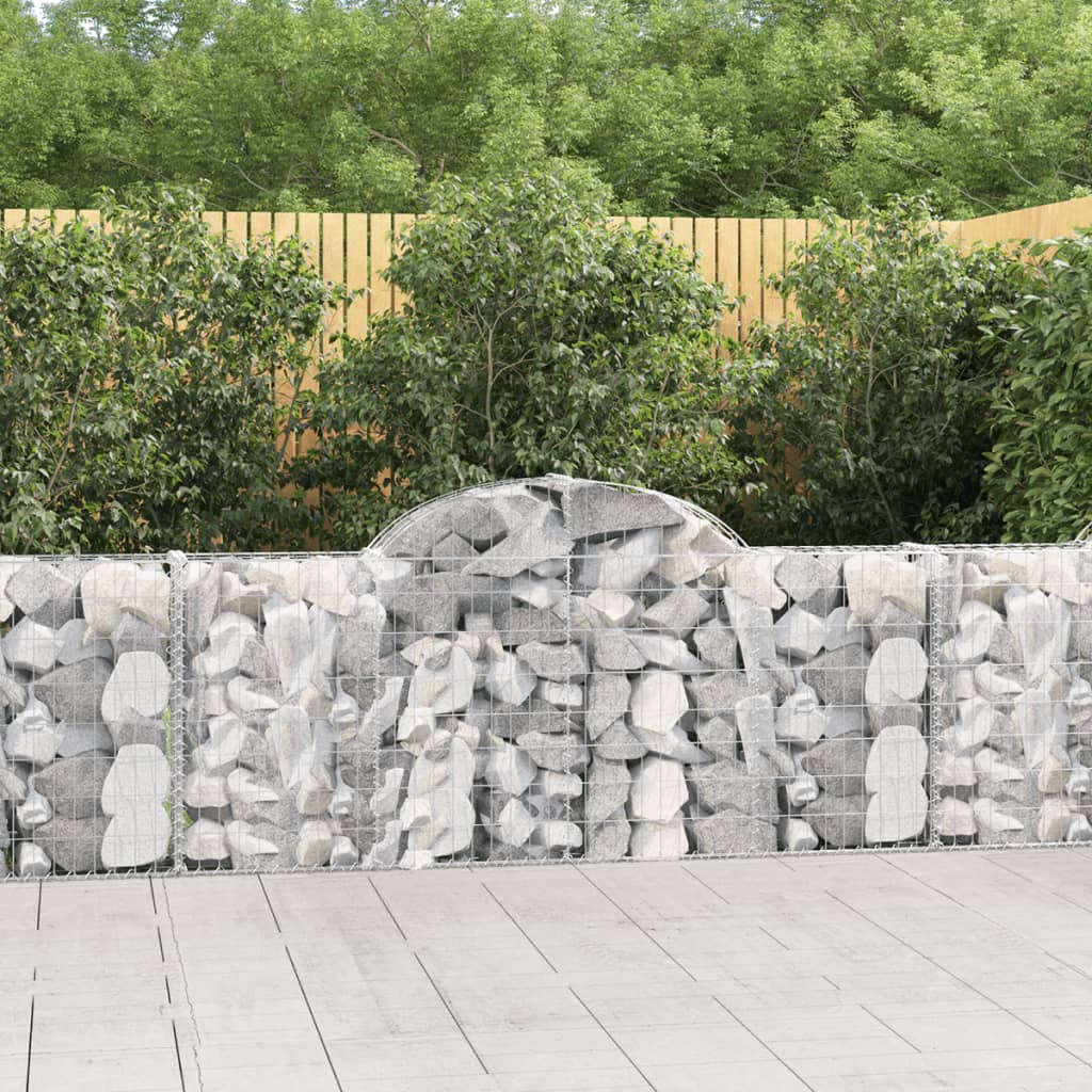 vidaXL Coșuri gabion arcuite 13 buc, 200x30x80/100cm, fier galvanizat