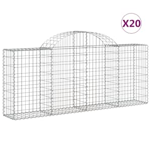 Klenuté gabionové koše 20ks 200x30x80/100 cm pozinkované železo - obrázek 2