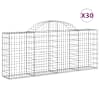 vidaXL kaarekujulised gabioonkorvid 30 tk, 200x30x80/100 cm, raud