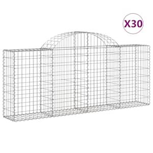 Klenuté gabionové koše 30ks 200x30x80/100 cm pozinkované železo - obrázek 2