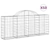 vidaXL kaarekujulised gabioonkorvid 50 tk, 200x30x80/100 cm, raud