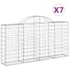 vidaXL kaarekujulised gabioonkorvid 7 tk, 200x30x100/120 cm, raud