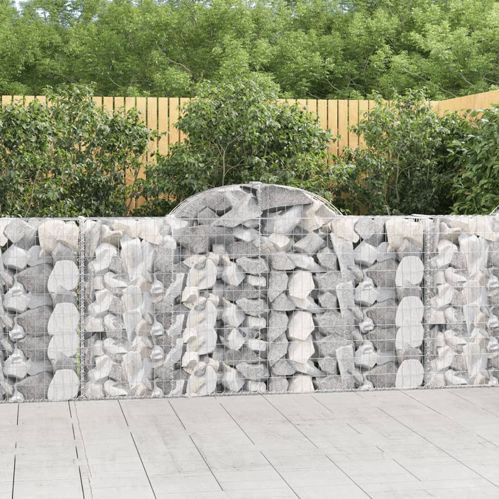 vidaXL Coșuri gabion arcuite 10 buc, 200x30x100/120 cm fier galvanizat