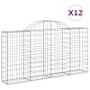 vidaXL kaarekujulised gabioonkorvid 12 tk, 200x30x100/120 cm, raud