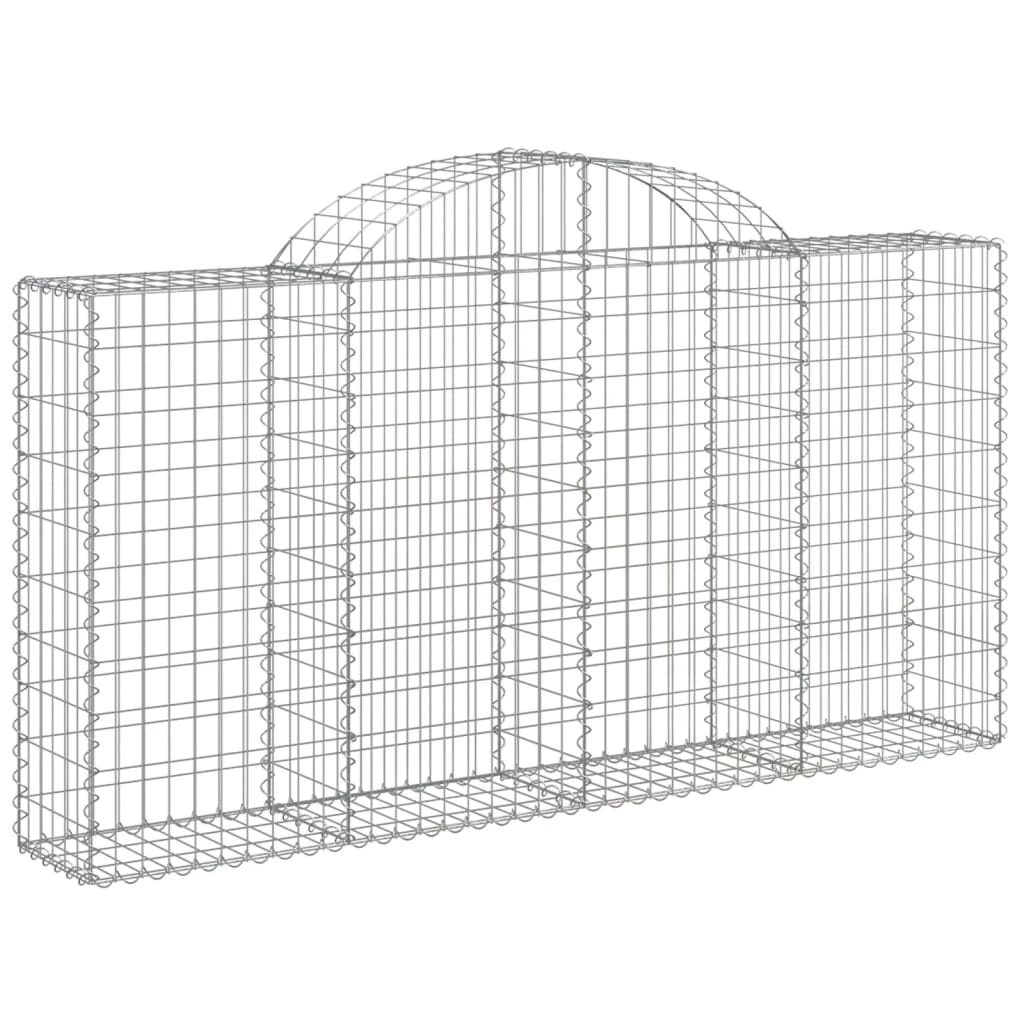vidaXL Coșuri gabion arcuite 12 buc, 200x30x100/120 cm fier galvanizat