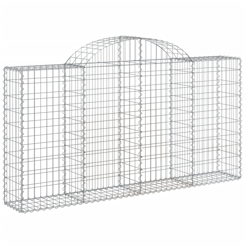vidaXL Schanskorven 14 st gewelfd 200x30x100/120 cm ijzer afbeelding