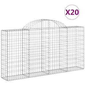 Klenuté gabionové koše 20ks 200x30x100/120cm pozinkované železo - obrázek 2