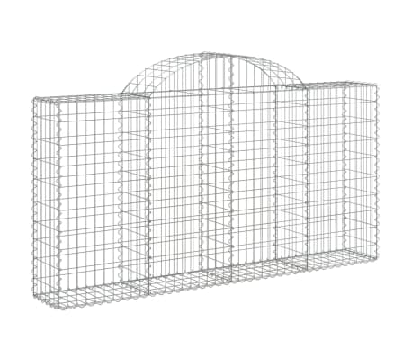 vidaXL Gabionen mit Hochbogen 40Stk. 200x30x100/120cm Verzinktes Eisen