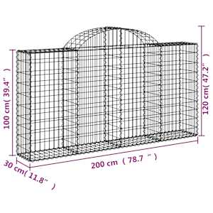 Klenuté gabionové koše 40ks 200x30x100/120cm pozinkované železo - obrázek 6