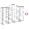 vidaXL kaarekujulised gabioonkorvid 4 tk, 200x30x120/140 cm, raud