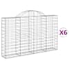 vidaXL kaarekujulised gabioonkorvid 6 tk, 200x30x120/140 cm, raud