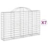 vidaXL kaarekujulised gabioonkorvid 7 tk, 200x30x120/140 cm, raud