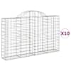 vidaXL kaarekujulised gabioonkorvid 10 tk, 200x30x120/140 cm, raud