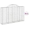 vidaXL kaarekujulised gabioonkorvid 11 tk, 200x30x120/140 cm, raud