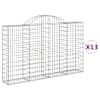 vidaXL kaarekujulised gabioonkorvid 13 tk, 200x30x120/140 cm, raud