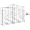 vidaXL kaarekujulised gabioonkorvid 14 tk, 200x30x120/140 cm, raud