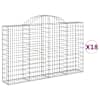 vidaXL kaarekujulised gabioonkorvid 18 tk, 200x30x120/140 cm, raud